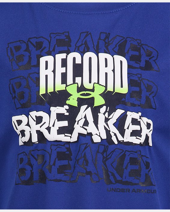 Boys' Pre-School UA Record Breaker Short Sleeve, Blue, pdpMainDesktop image number 1